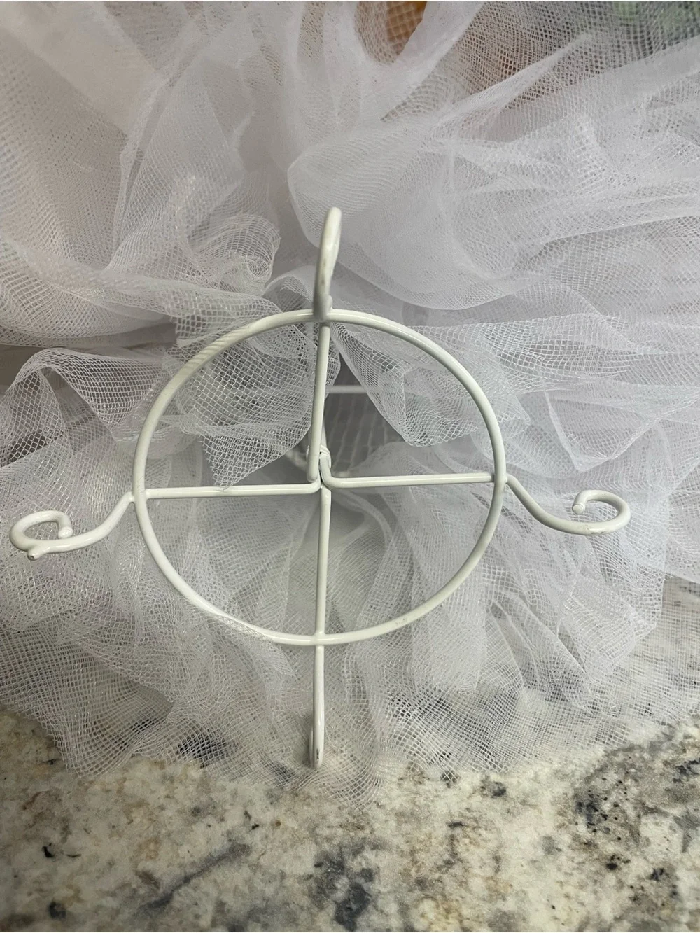His & Hers White Wedding Gown & Veil on Wire Centerpiece Display Figure
